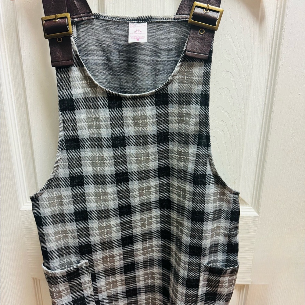 No Boundaries Black and White Plaid Dress